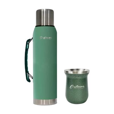 termo outdoors 1 lts + mate c/bombilla verde