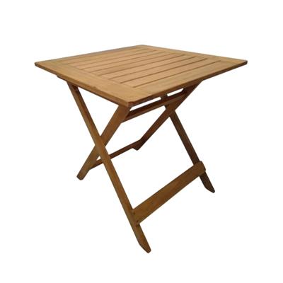 mesa de jardin madera plegable castaño