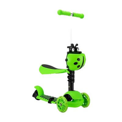 monopatin speed bug verde 3 e 1 ruedas con luces