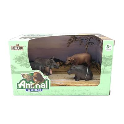 playtes animal world cachorro de rino, antilope