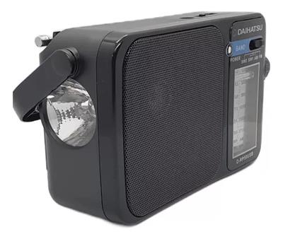 radio portatil am/fm analogica daihatsu luz led + calbe micro usb