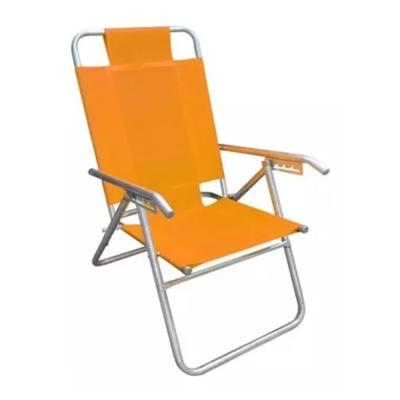 reposera aluminio reforzado 5 pos color naranja 105x55x67 soporta 120kg