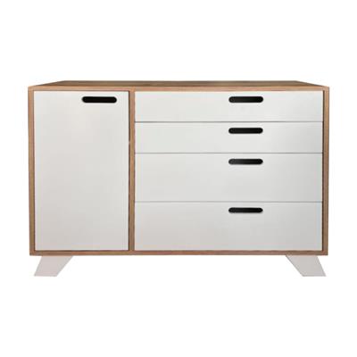 comoda de melamina nordic 4 cajones y puerta 120x90x45