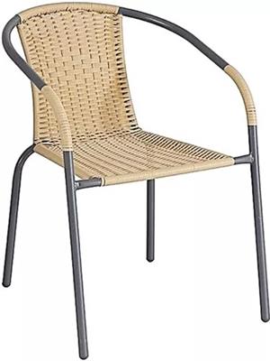 SILLA DE JARDIN APILABLE RATTAN SINTETICO PINTURA EPOXI RESISTENTE